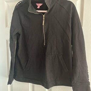 Lilly Pulitzer Black Jacket with Gold Zipper